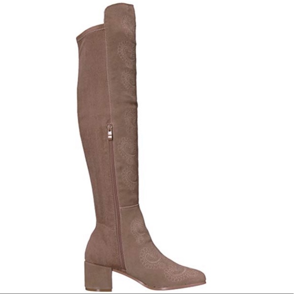 High Noon Embroidered Over the Knee Kitten Boot - Picture 3 of 8